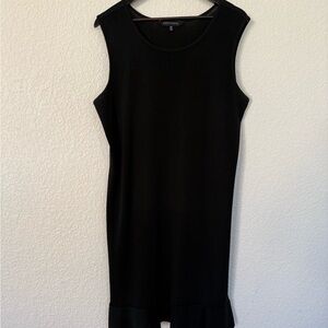 Ming Wang Classic Black Knit sleeveless Dress with Ruffled Hem